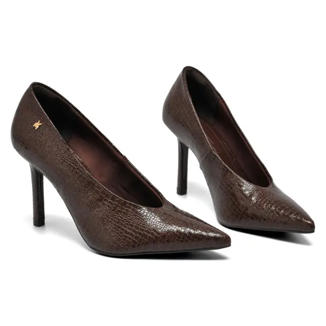 Scarpin de Salto Alto Feminino Via Marte Marrom 044-018-01
