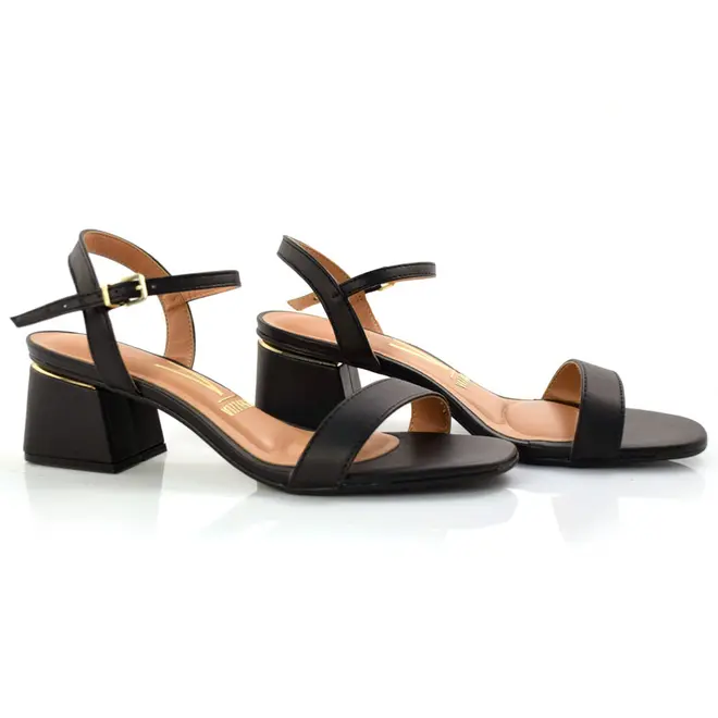 Sandália de Salto Bloco Vizzano Preto 6428101-7286