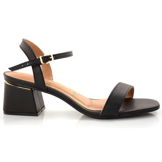 Sandália de Salto Bloco Vizzano Preto 6428101-7286