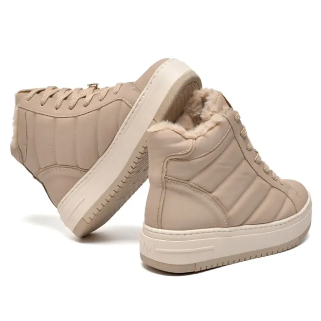 Tênis Peluciado Feminino Via Marte Creme 306-003-11