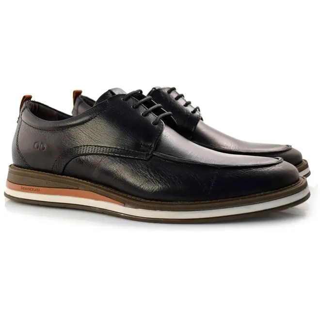 Sapato Social Masculino de Couro Democrata Preto 272102