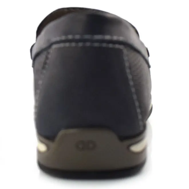 Mocassim Masculino de Couro Democrata Azul 135201