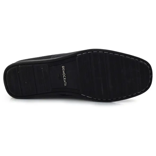 Mocassim Masculino de Couro Democrata Azul 135201