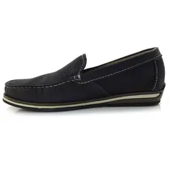 Mocassim Masculino de Couro Democrata Azul 135201
