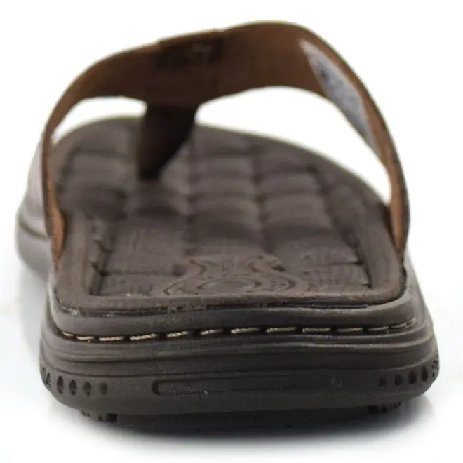 Chinelo Masculino de Couro Pegada Marrom 131221