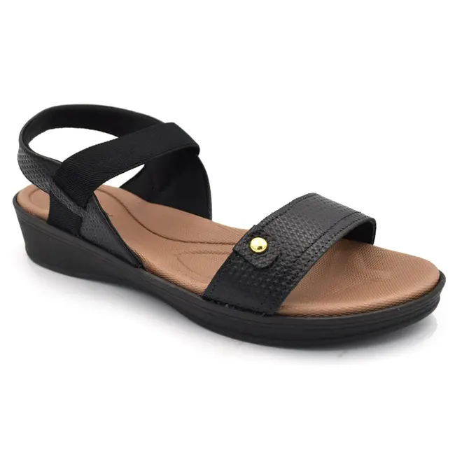 Sandália de Couro Feminina Usaflex Preto UD04004