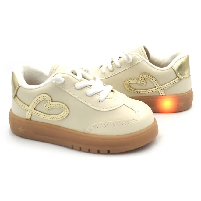 Tênis de Menina de LED Molekinha do 18 ao 25 Off White 2742.207.31666