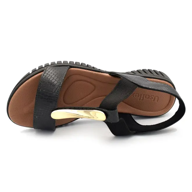 Papete de Couro Feminina Usaflex Preto UD11002