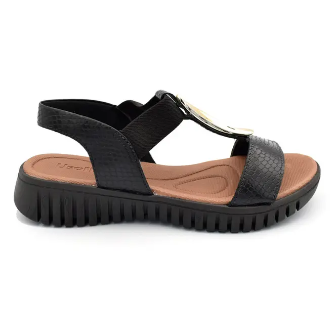 Papete de Couro Feminina Usaflex Preto UD11002