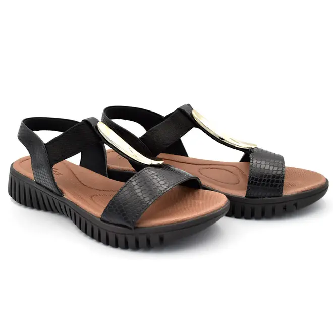 Papete de Couro Feminina Usaflex Preto UD11002
