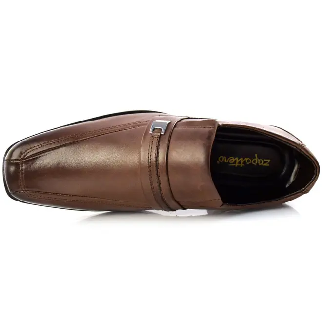 Sapato Social de Couro Masculino Zapattero Marrom 7512