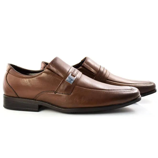 Sapato Social de Couro Masculino Zapattero Marrom 7512