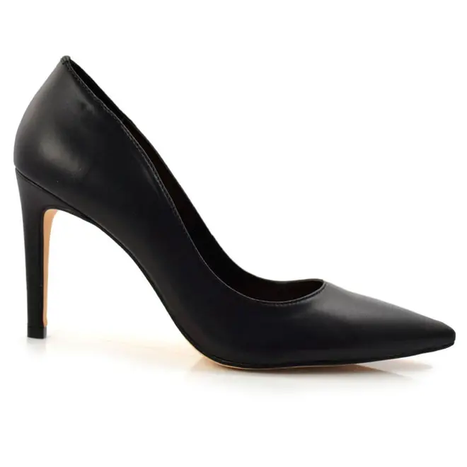 Scarpin Feminino de Couro e Salto Alto Suzzara Preto 4833501