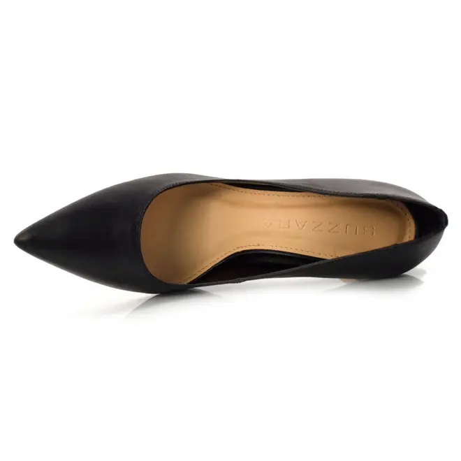 Scarpin Feminino de Couro e Salto Alto Suzzara Preto 4833501