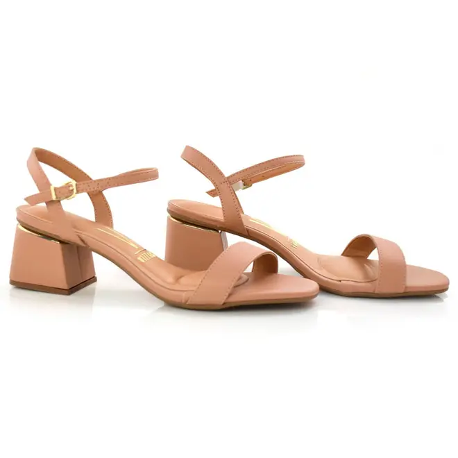 Sandália de Salto Bloco Vizzano Creme 6428101-7286