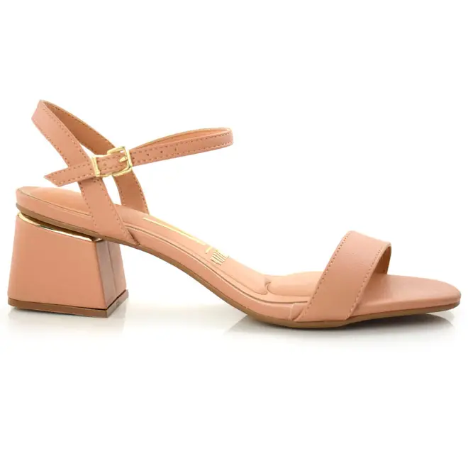 Sandália de Salto Bloco Vizzano Creme 6428101-7286