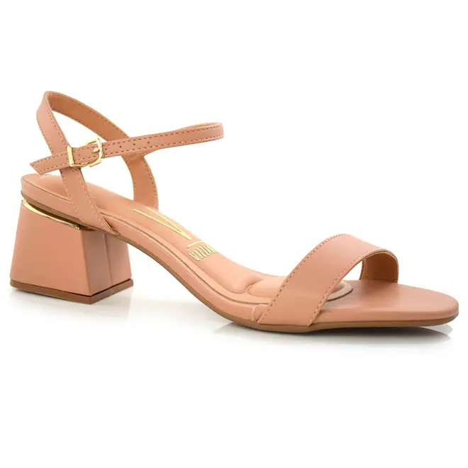 Sandália de Salto Bloco Vizzano Creme 6428101-7286