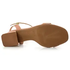 Sandália de Salto Bloco Vizzano Creme 6428101-7286