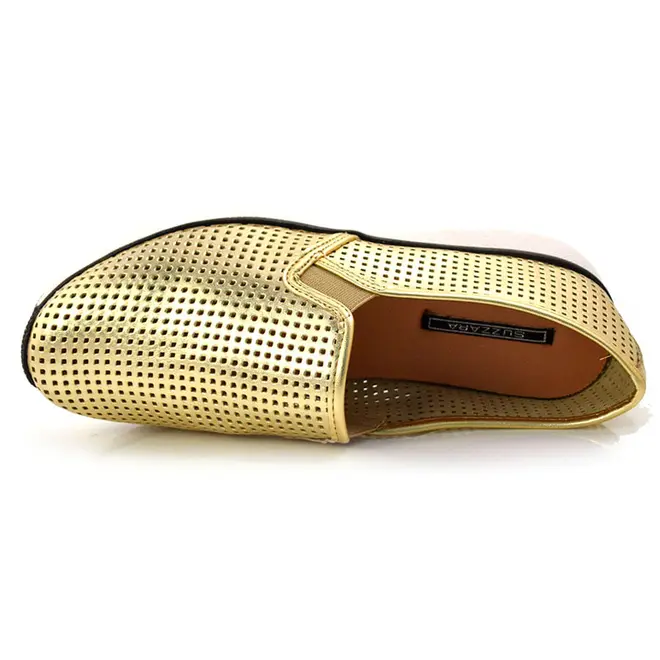 Tênis Flatform de Couro Suzzara Amarelo 24707 MET