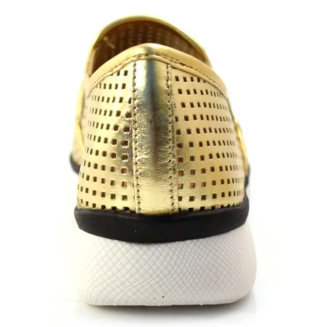 Tênis Flatform de Couro Suzzara Amarelo 24707 MET