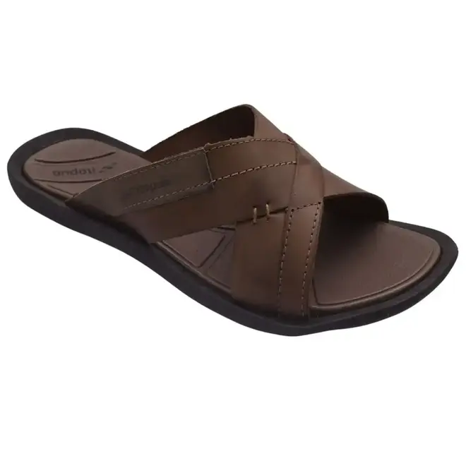 Chinelo Slide Itapuã Couro Marrom Masculino