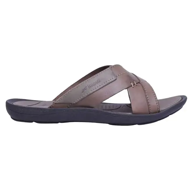 Chinelo Slide Itapuã Couro Marrom Masculino