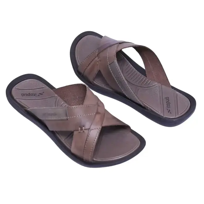 Chinelo Slide Itapuã Couro Marrom Masculino