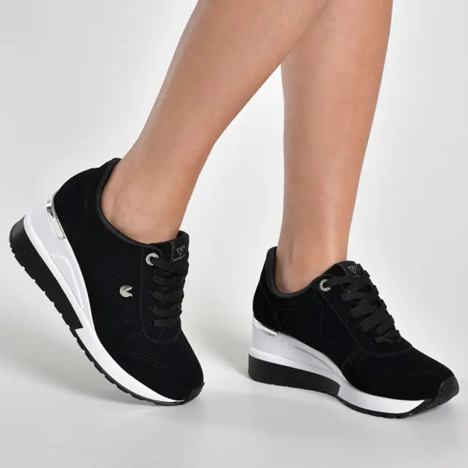 Tênis Anabela Feminino Via Marte Preto 046-020-01