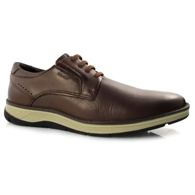 Sapato Social Masculino de Couro Ferracini Fluence Marrom 5550