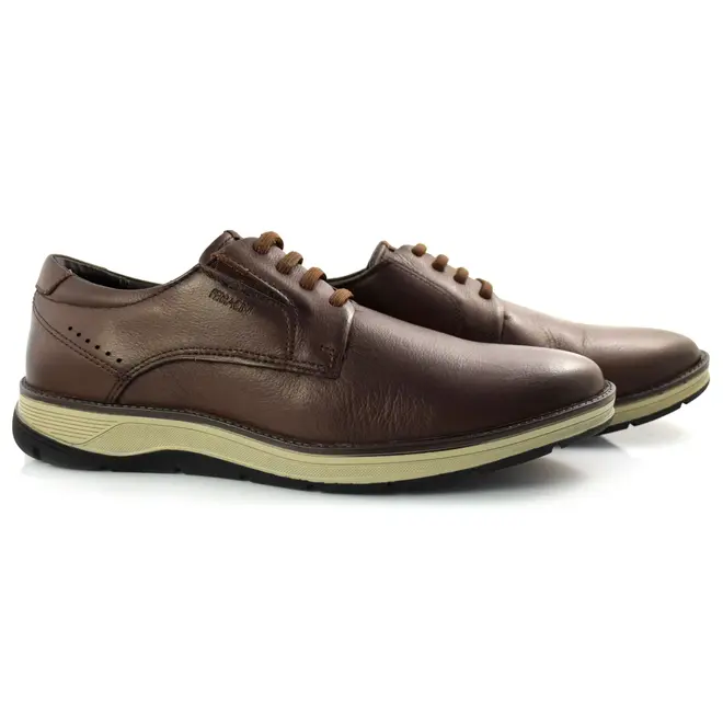 Sapato Social Masculino de Couro Ferracini Fluence Marrom 5550