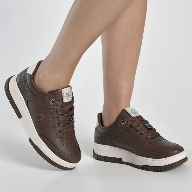Tênis Casual Feminino Via Marte Marrom 219-012-12
