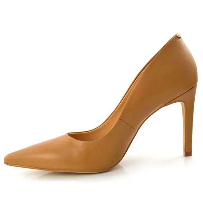 Scarpin Feminino de Couro e Salto Alto Suzzara Marrom 48501