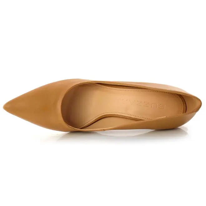 Scarpin Feminino de Couro e Salto Alto Suzzara Marrom 48501