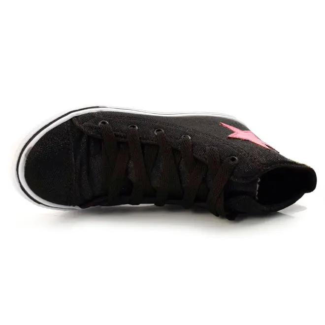 Tênis Infantil Feminino de Cano Alto Ykes Preto LUREX