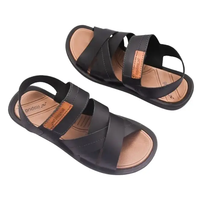 Sandália Itapuã Tiras Entrelassadas Preto Masculino