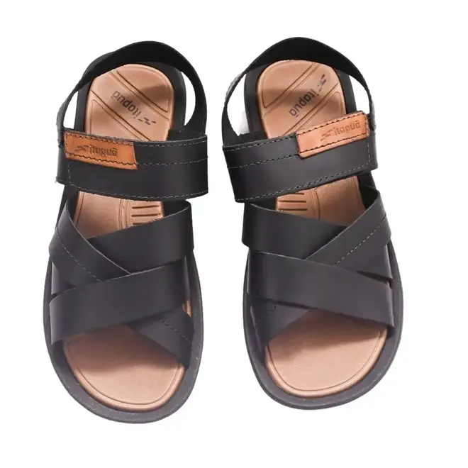 Sandália Itapuã Tiras Entrelassadas Preto Masculino