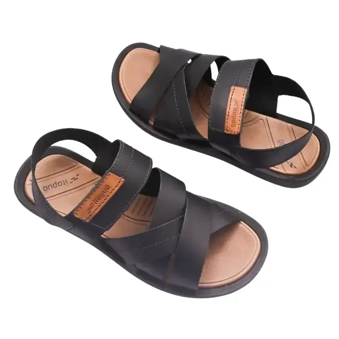 Sandália Itapuã Tiras Entrelassadas Preto Masculino