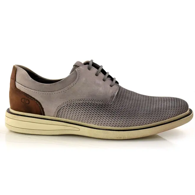 Sapato Social Masculino de Couro Bay Cinza 273104