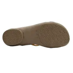 Sandália Flat Fivela New Face Flor Feminina Telha Mix