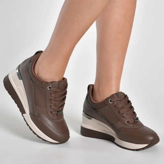 Tênis Anabela Feminino Via Marte Marrom 046-019-17