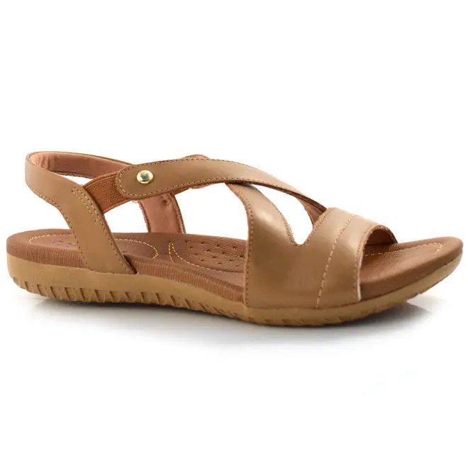 Sandália de Couro Feminina Usaflex Bege R1804