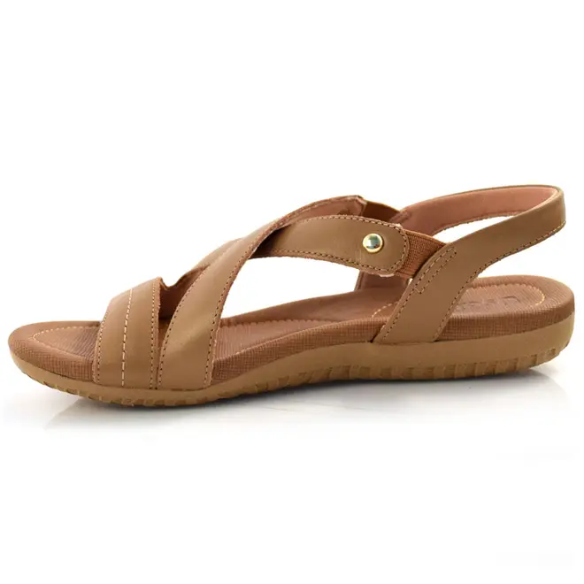 Sandália de Couro Feminina Usaflex Bege R1804