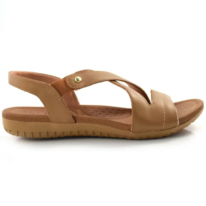 Sandália de Couro Feminina Usaflex Bege R1804