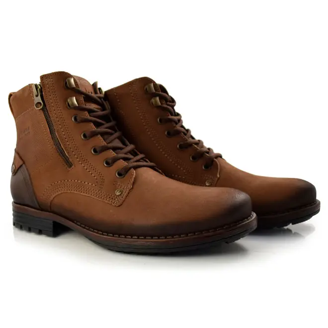 Coturno Masculino de Couro Pegada Marrom 180745