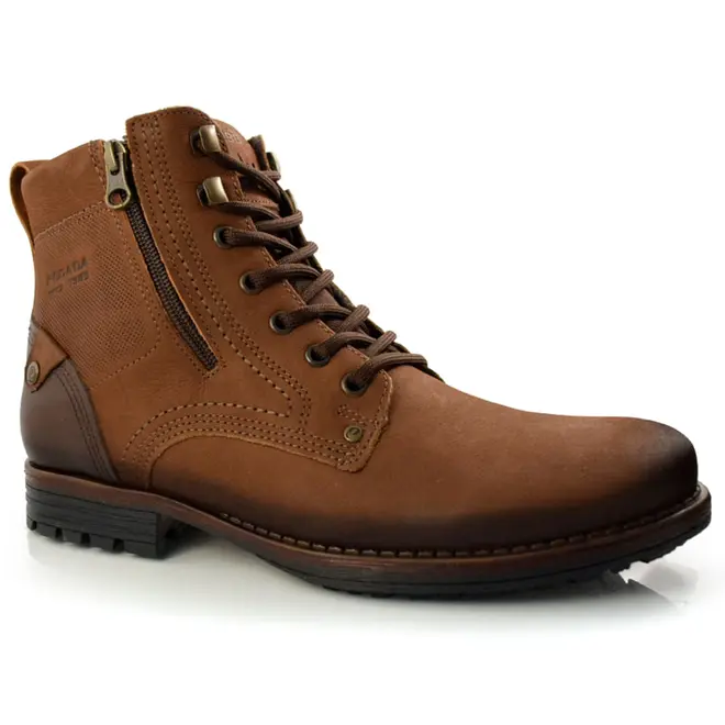 Coturno Masculino de Couro Pegada Marrom 180745