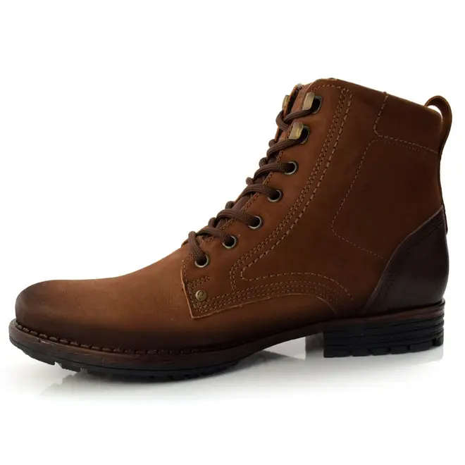 Coturno Masculino de Couro Pegada Marrom 180745