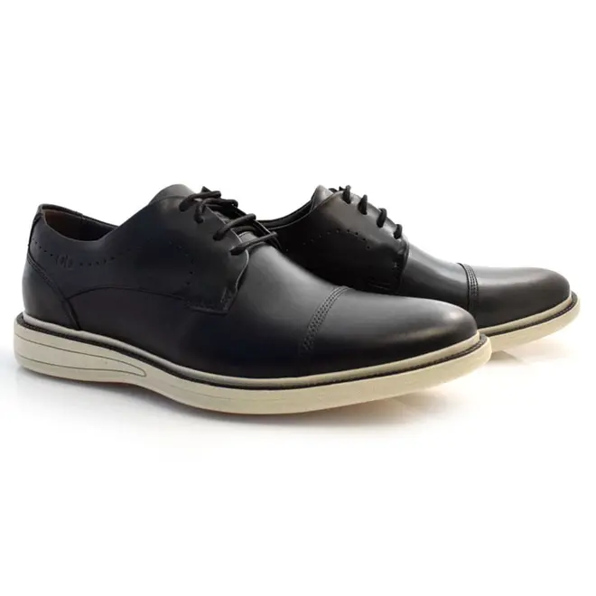 Sapatênis Masculino de Couro Democrata Bay Preto 273101