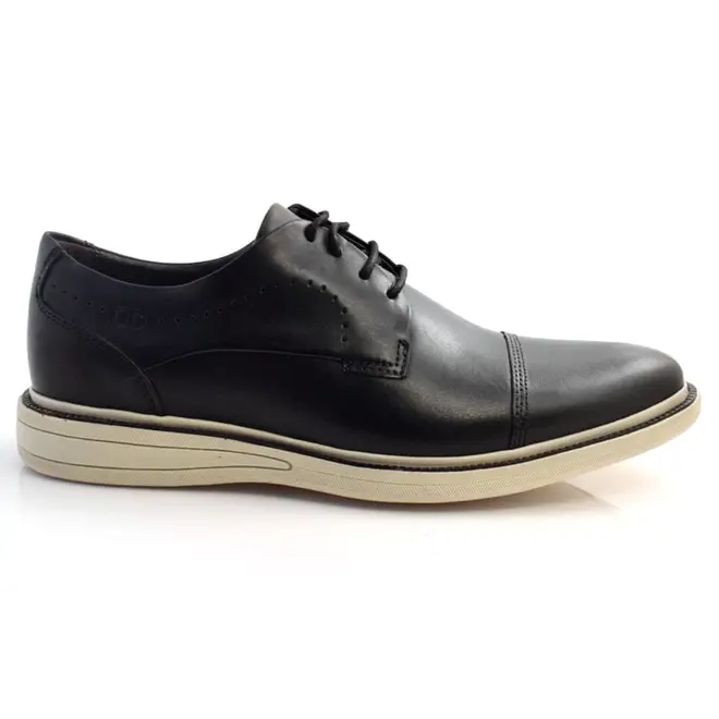 Sapatênis Masculino de Couro Democrata Bay Preto 273101