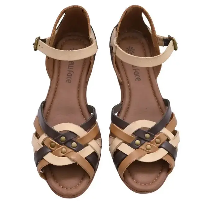 Sandália Flat New Face Feminina Cacau Mix