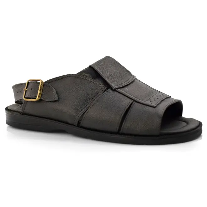 Chinelo de Couro Masculino Italianinho Preto 34302